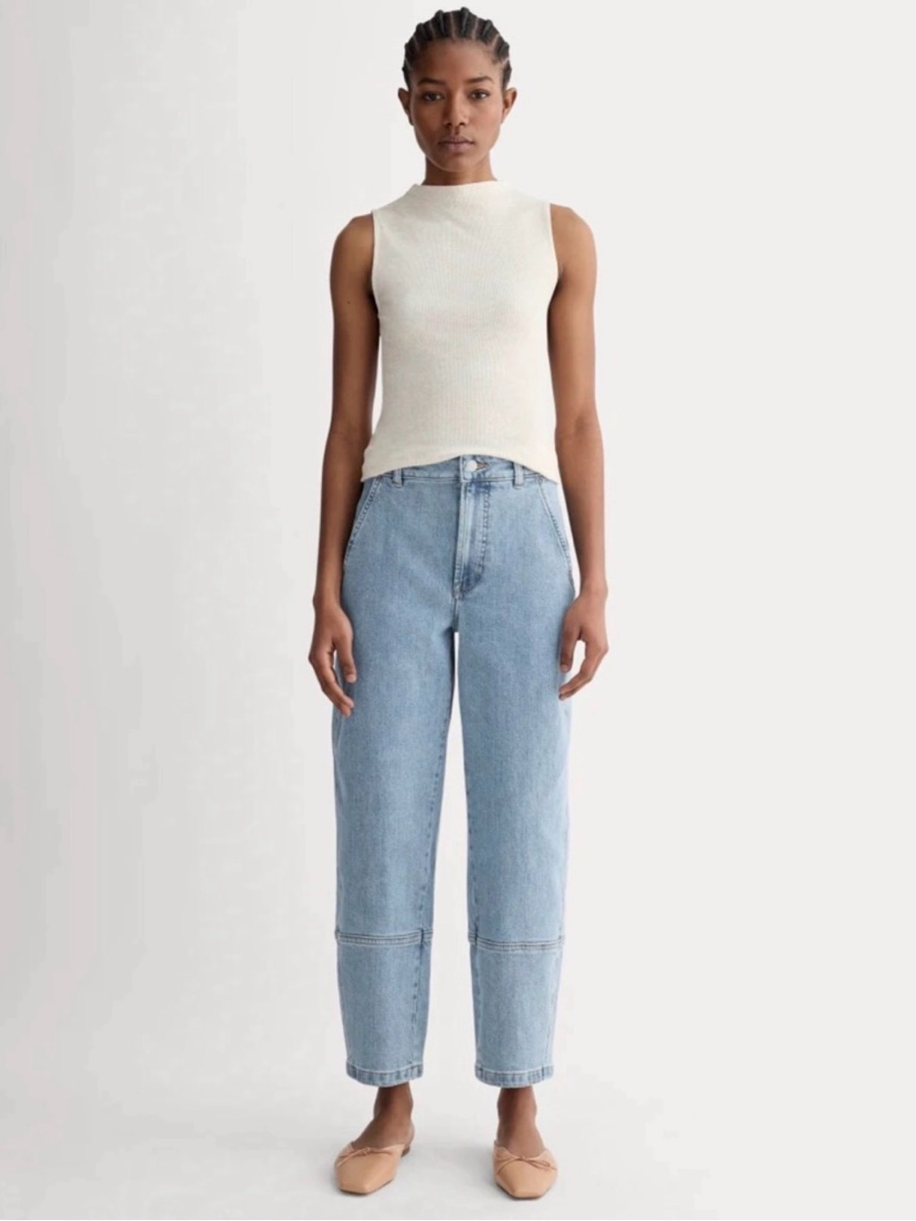 Everlane Utility Barrel Jeans Womenâs 25r High Rise Light Wash Denim